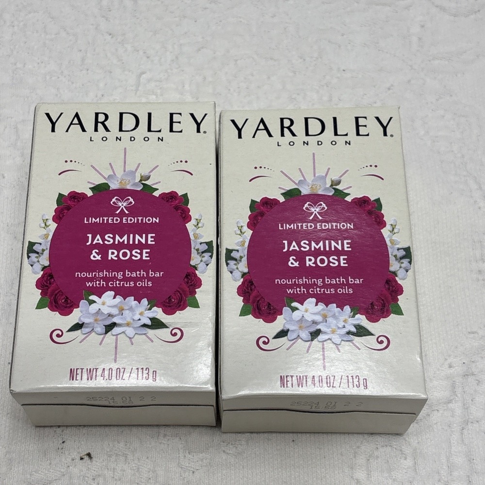 Jasmine & Rose Soap 2 packs Yardley London 4 oz Each Limited Edition Bath Bar
